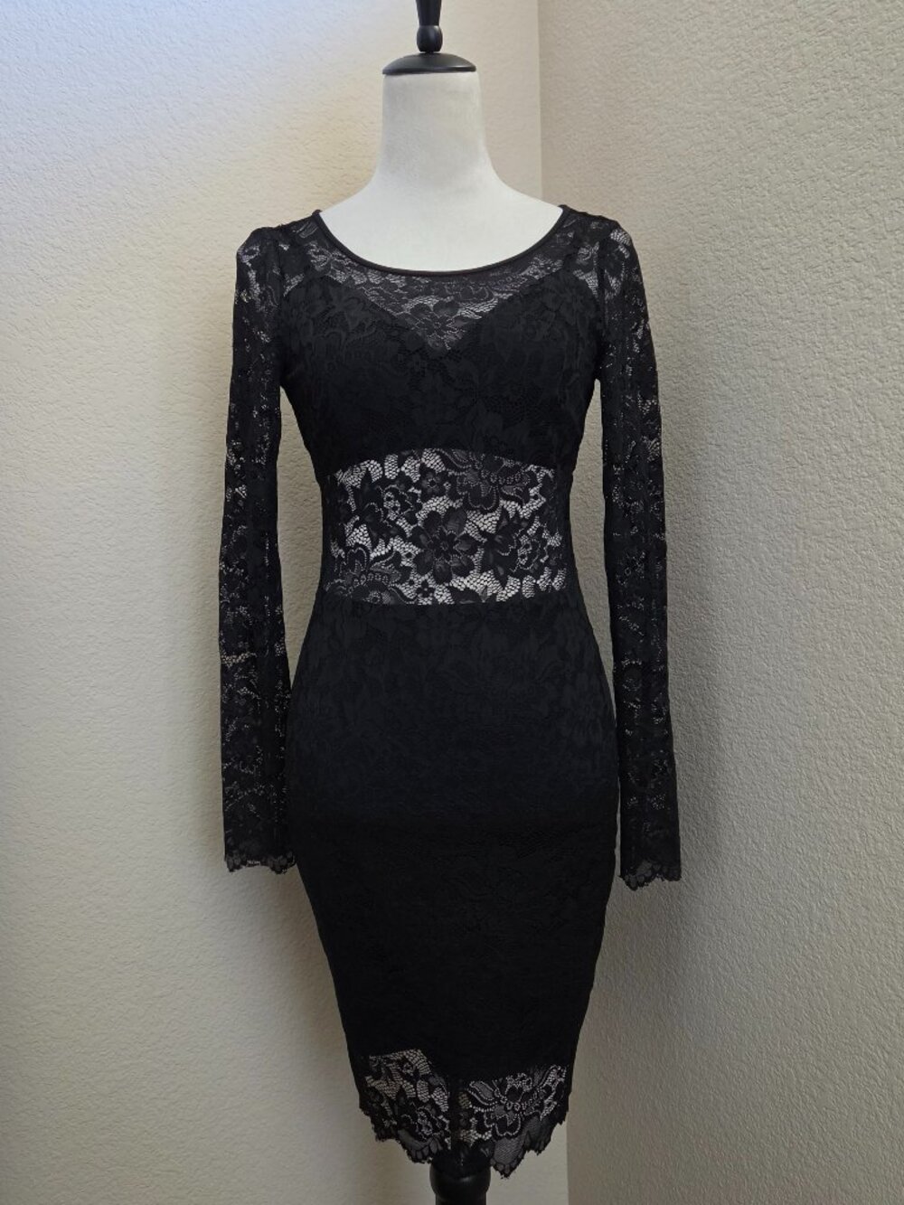 Bebe Black Lace Dress - Size S - Picture 1 of 6